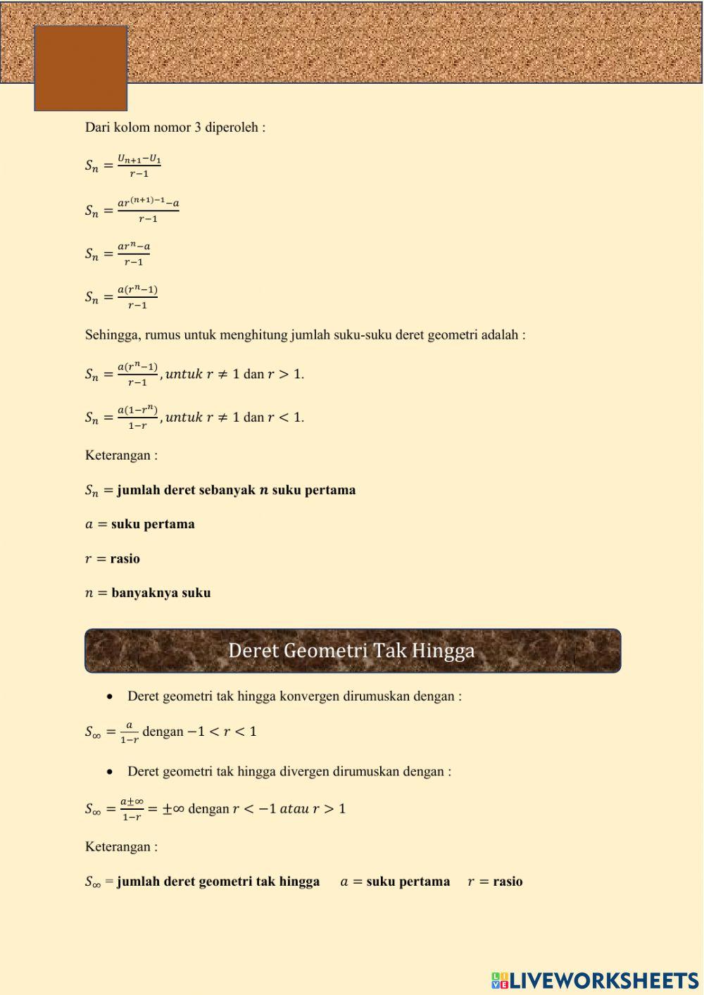 LKPD Barisan dan Deret Geometri