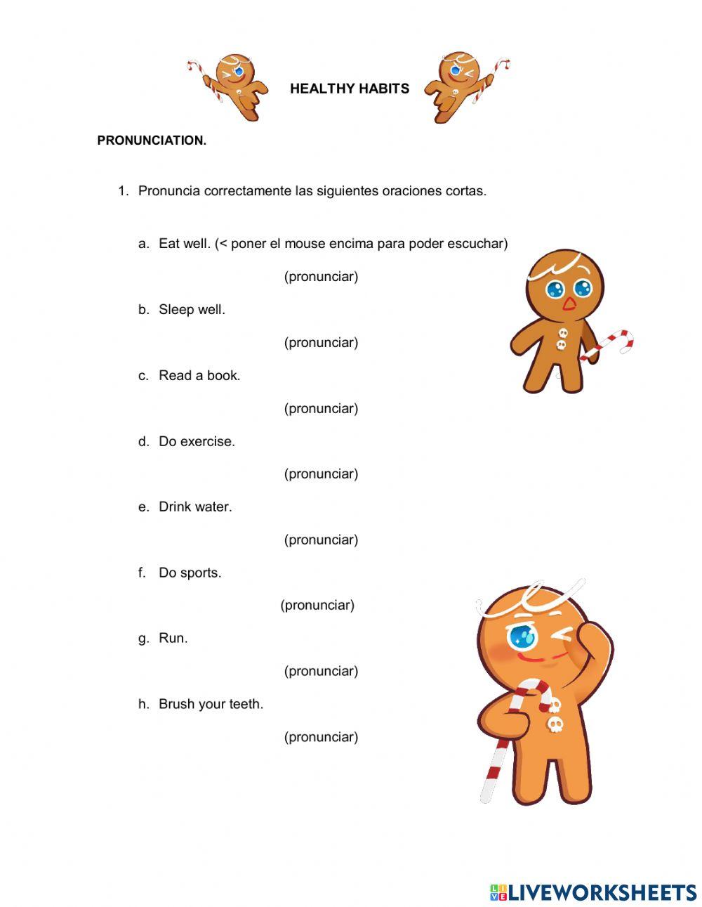 Speaking Excercise Healthy Habits