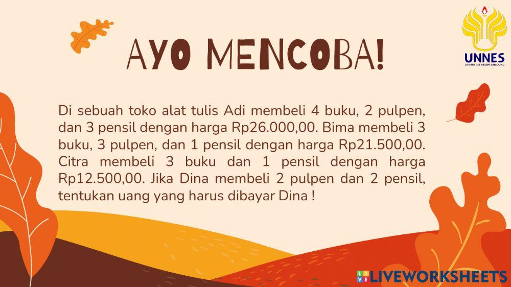 Spltv metode gabungan live worksheet