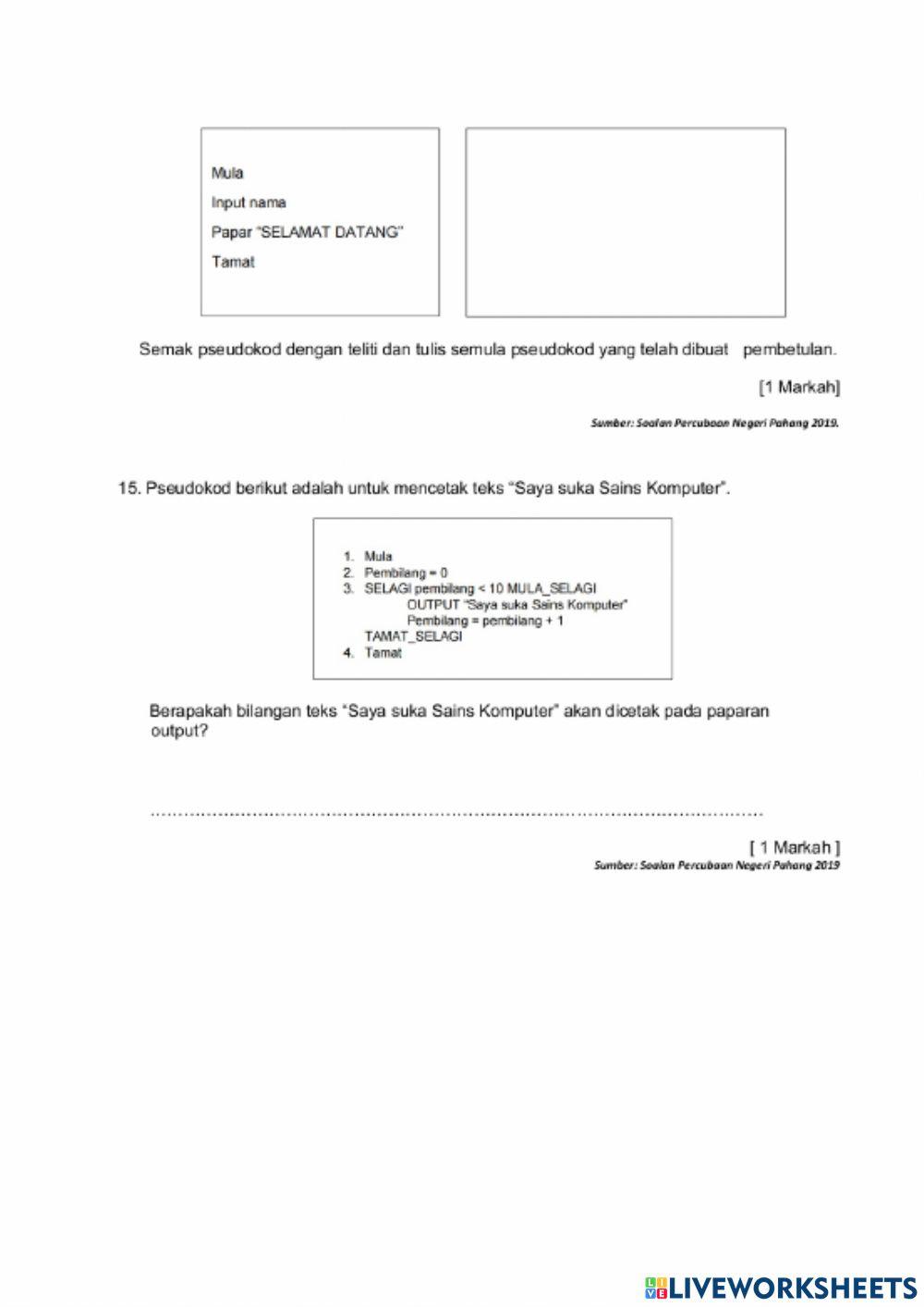 MODUL EXPERT SK TINGKATAN 4 bab1 pengaturcaraan (soalan 11 hingga soalan 21)