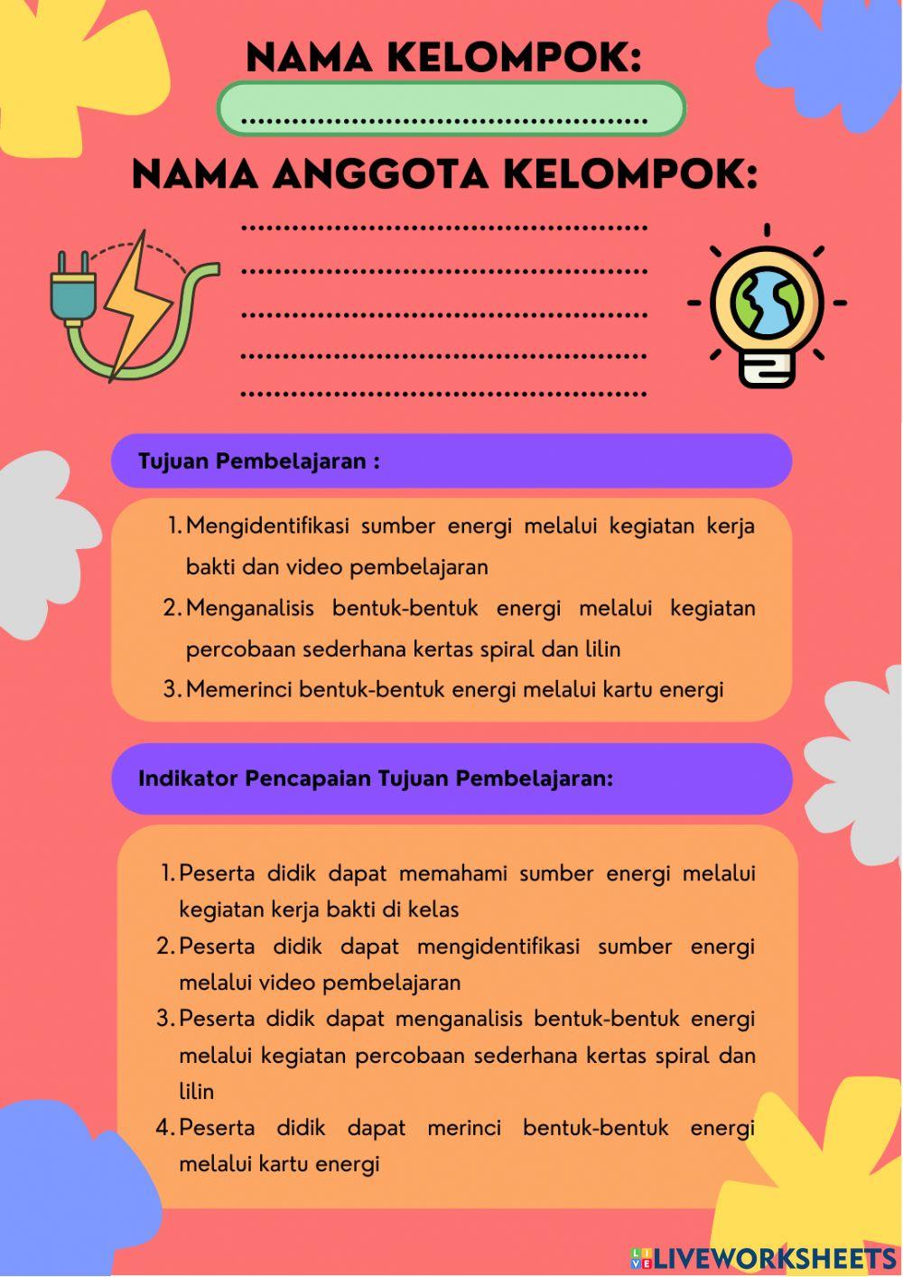 Llkpd sumber energi dan bentuk-bentuk energi