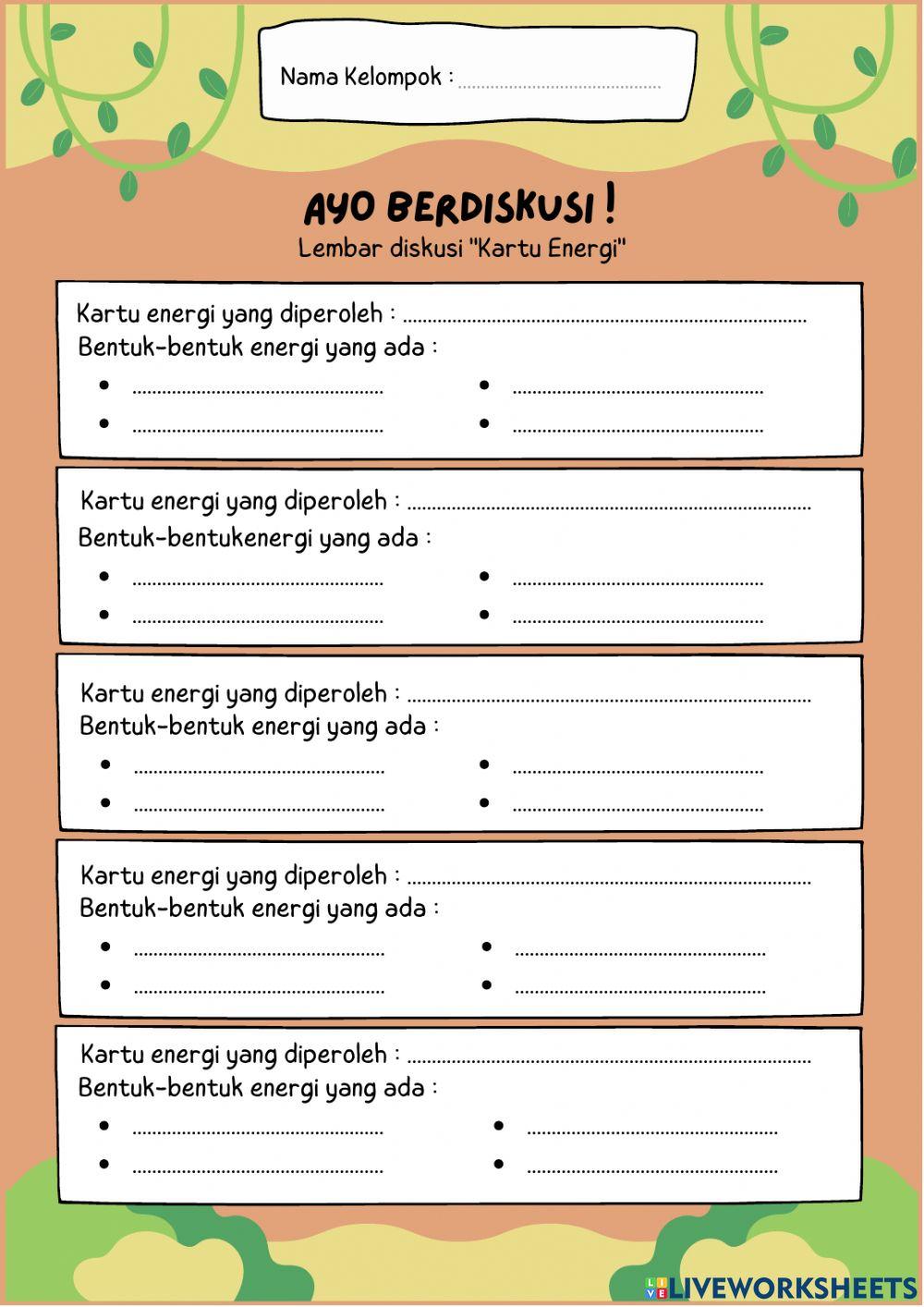 Llkpd sumber energi dan bentuk-bentuk energi