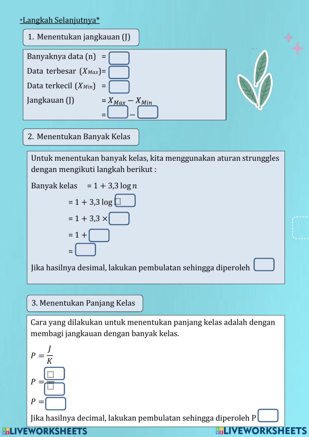 Distribusi frekuensi data berkelompok 12 sma