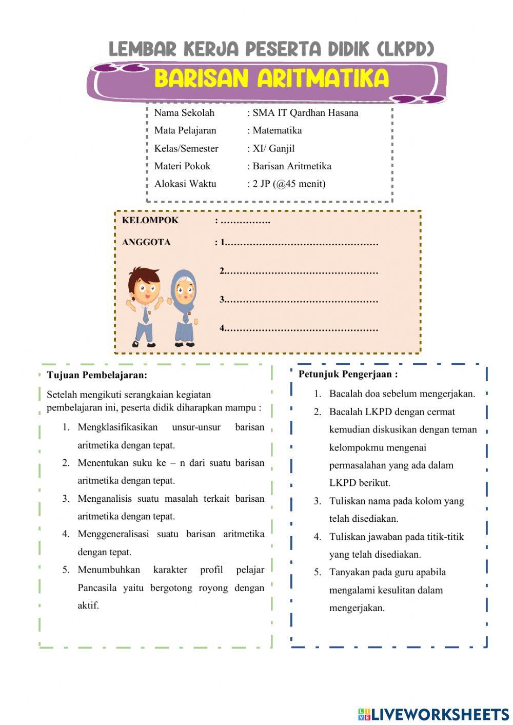Lkpd barisan aritmatika