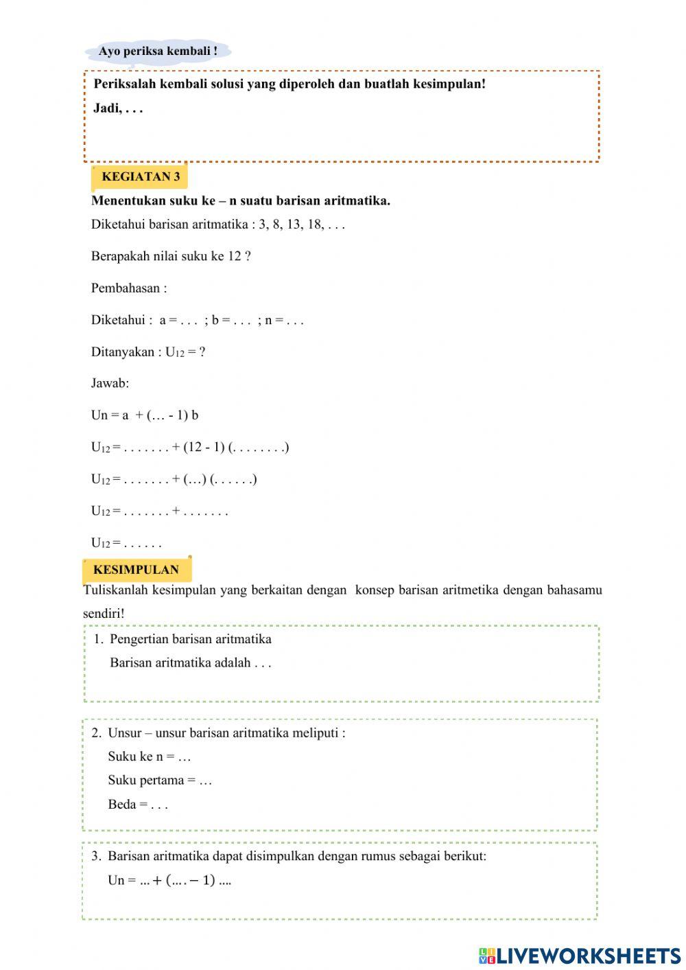 Lkpd barisan aritmatika