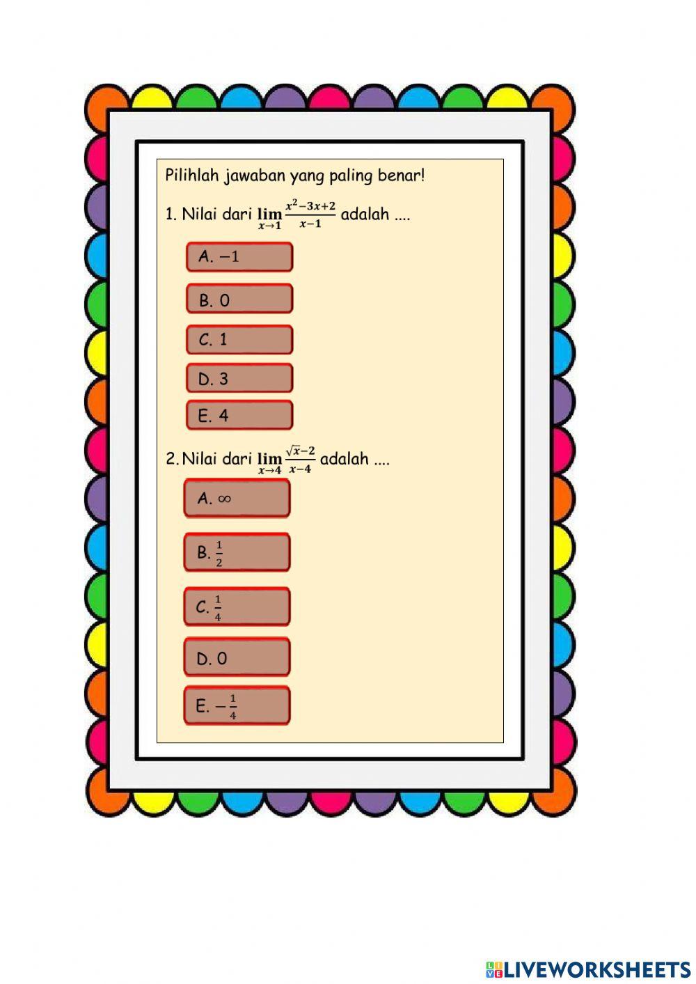UTS Matematika Kelas XII