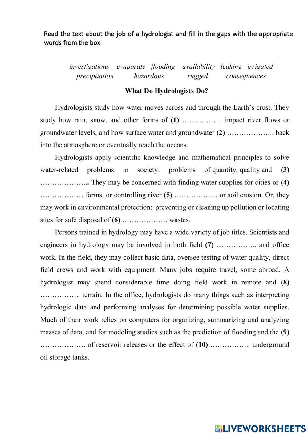 What Do Hydrologists Do?