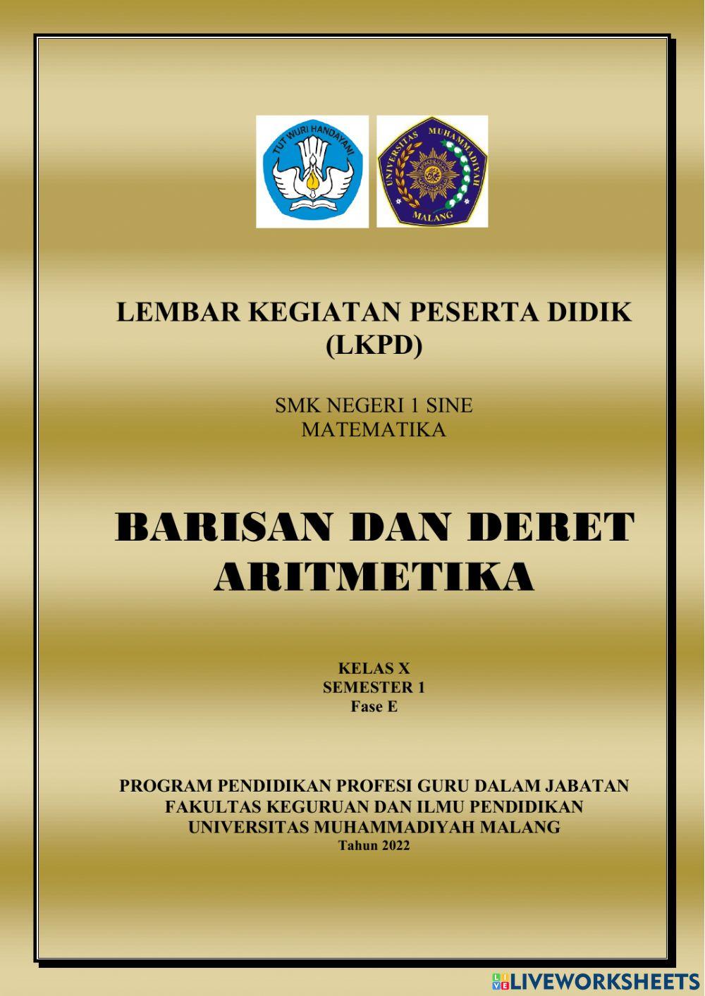 Barisan dan Deret Aritmetika