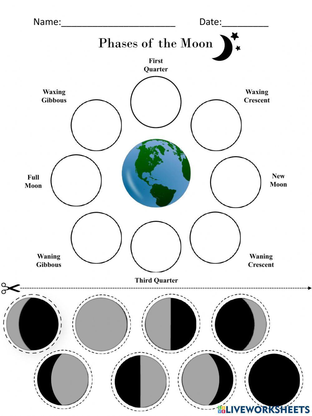 Moon Phases 2175789 littleblueya LiveWorksheets