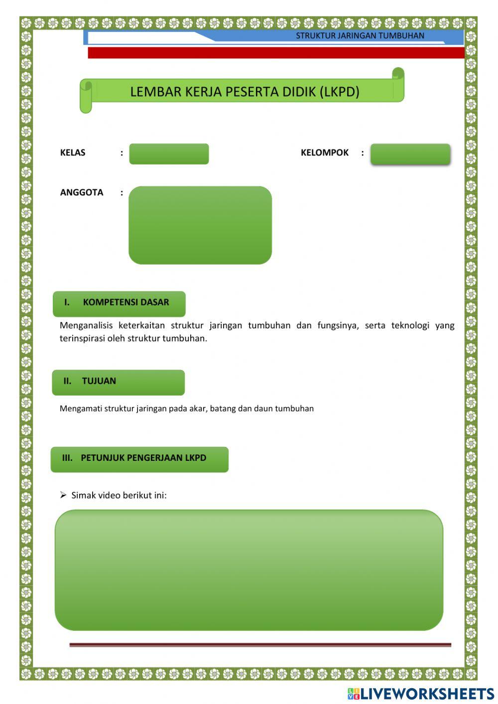 LKPD Struktur Jaringan Tumbuhan