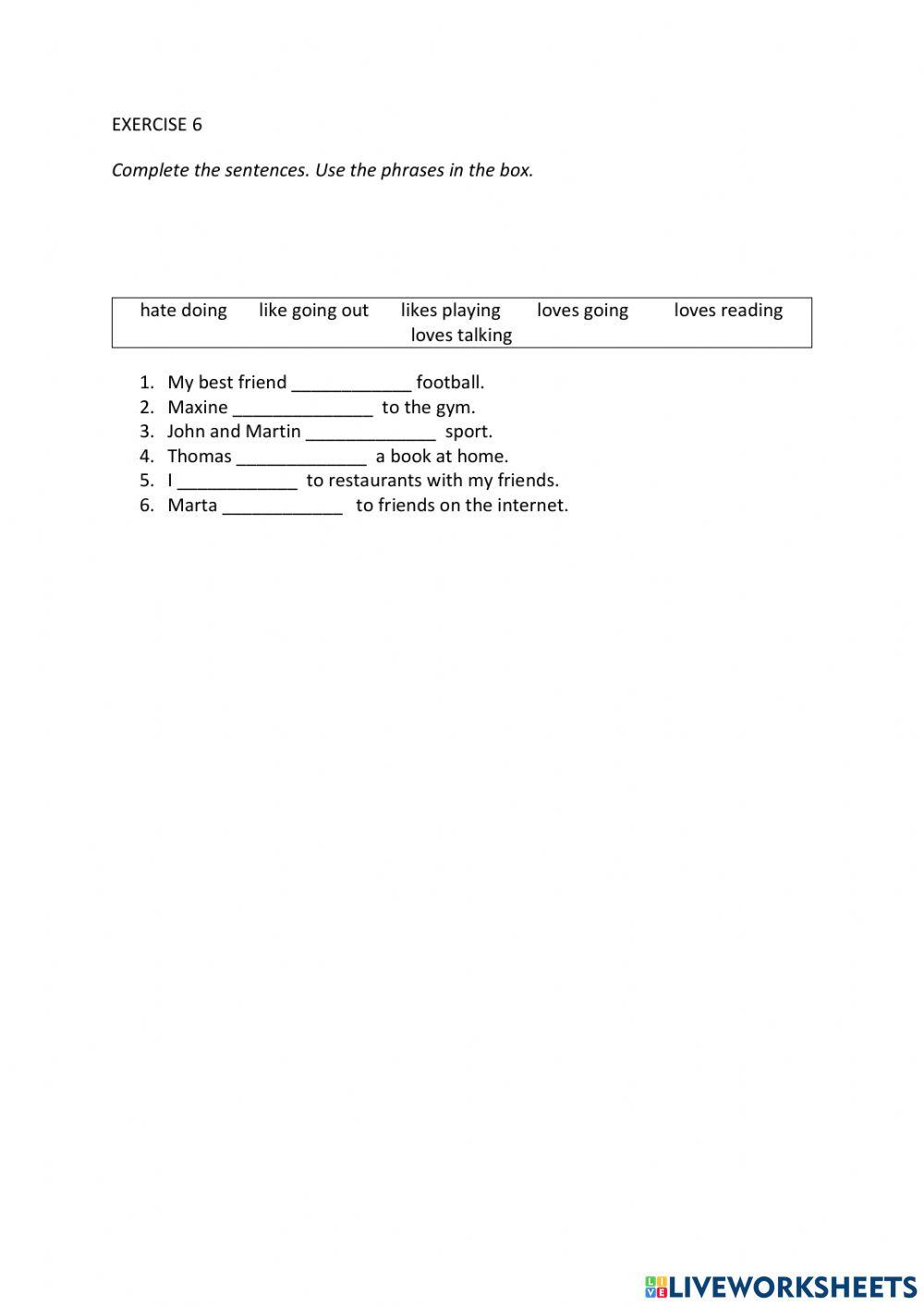 IE0, Unit 4, Language Builder, Exercise 6