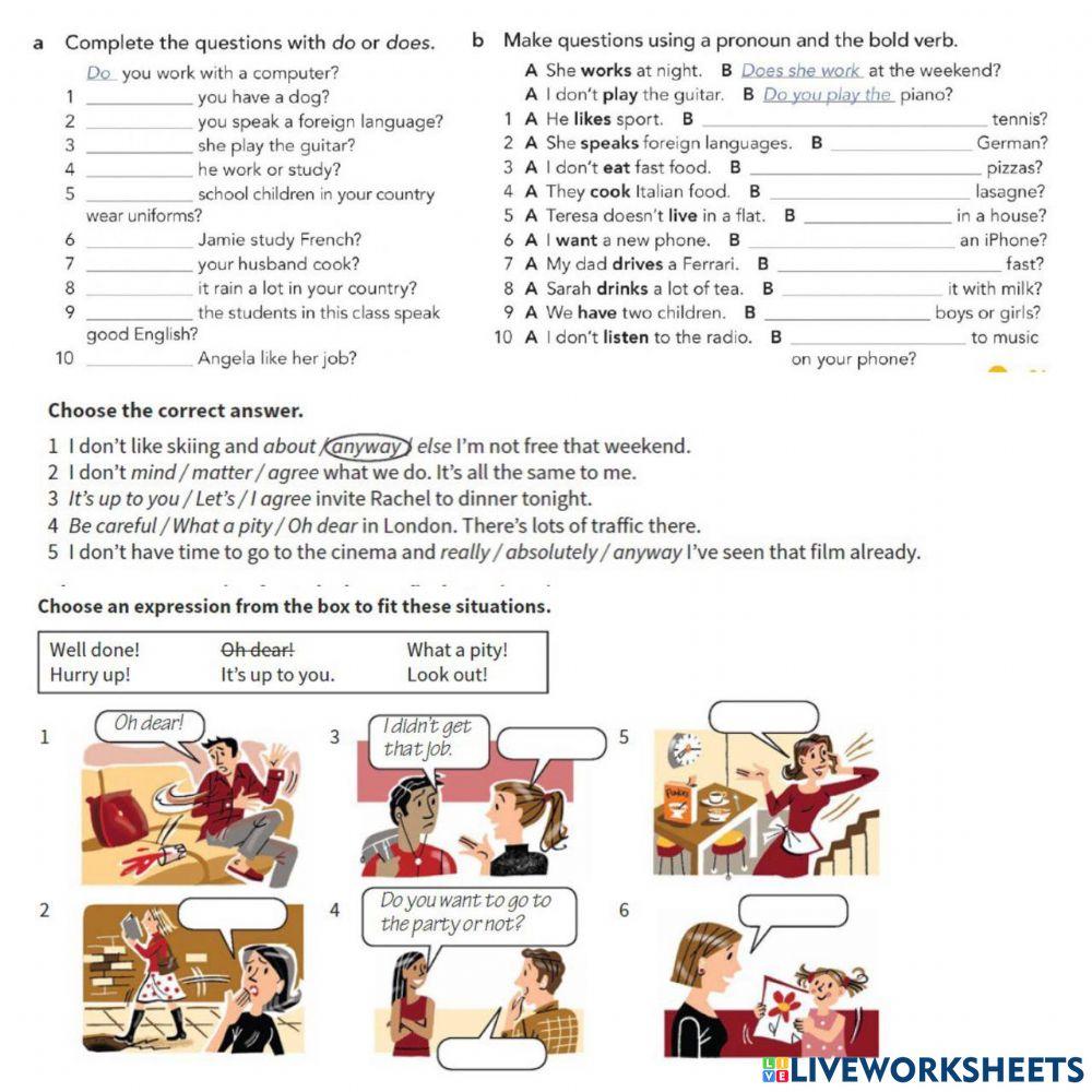 Useful words and expressions