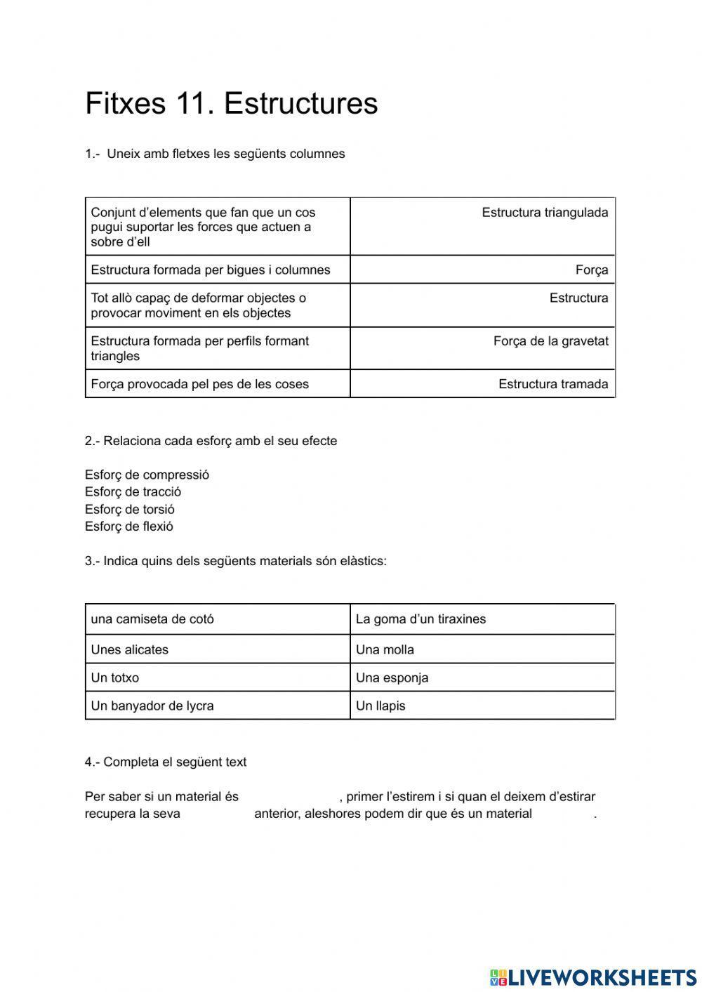 fitxa 11. Forces i estructures