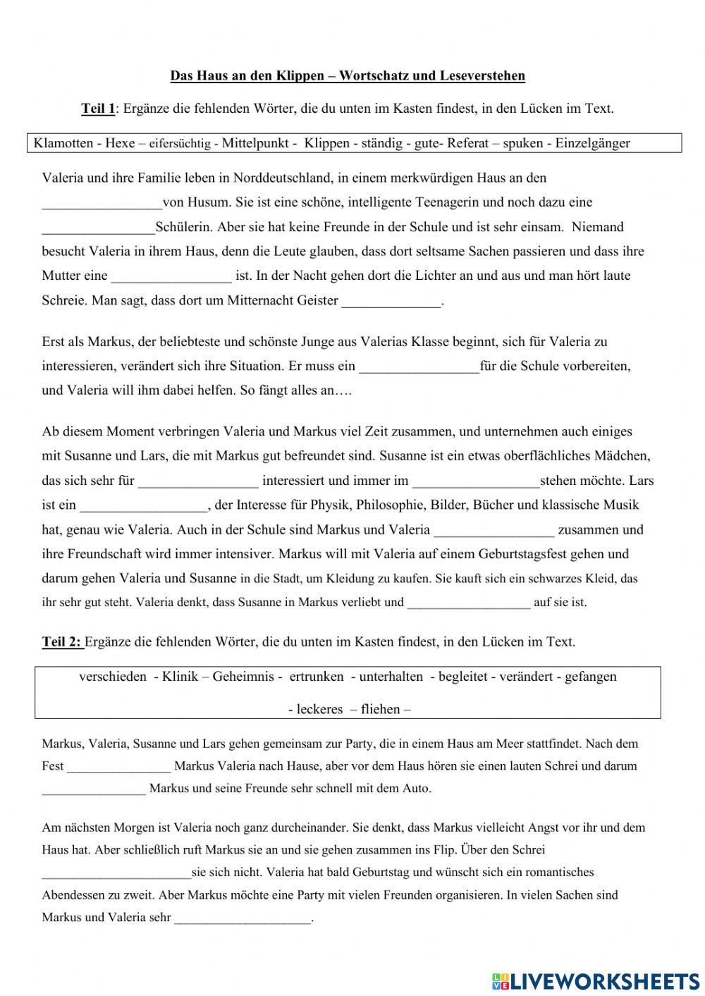 Das Haus an den Klippen- Zusammenfassung