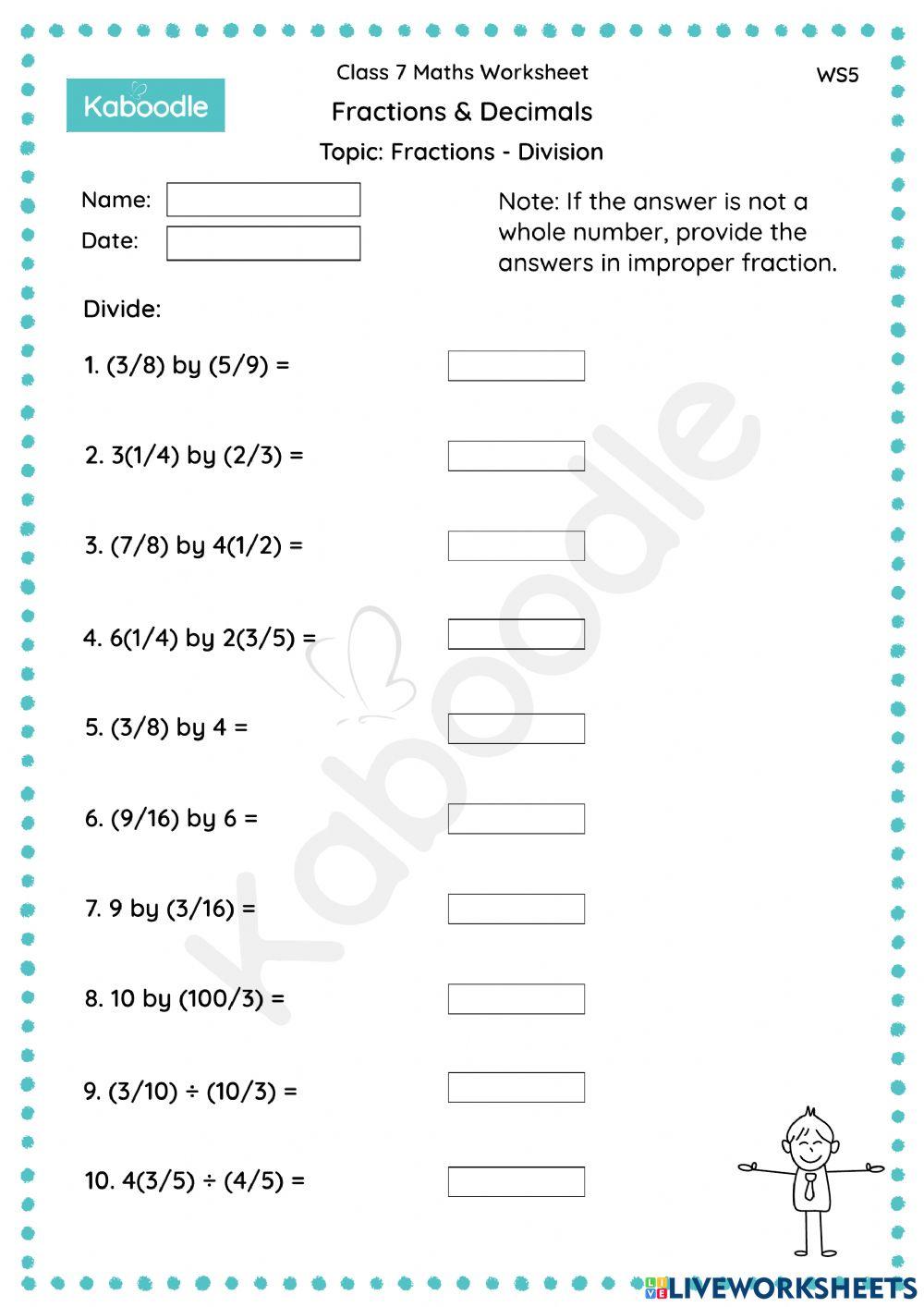 Fractions Decimals Fractions Division Worksheet Live Worksheets fractions-decimals-fractions-division-worksheet-live-worksheets