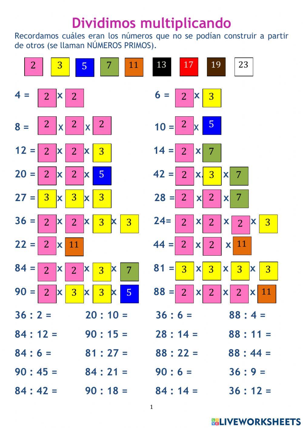 Dividir usando la factorización