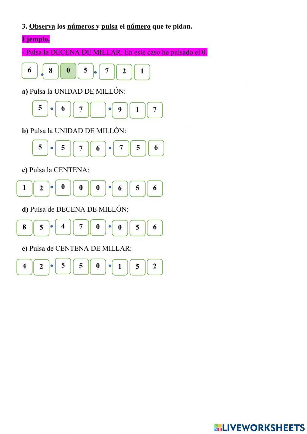 Repaso número de 6, 7 y 8 cifras