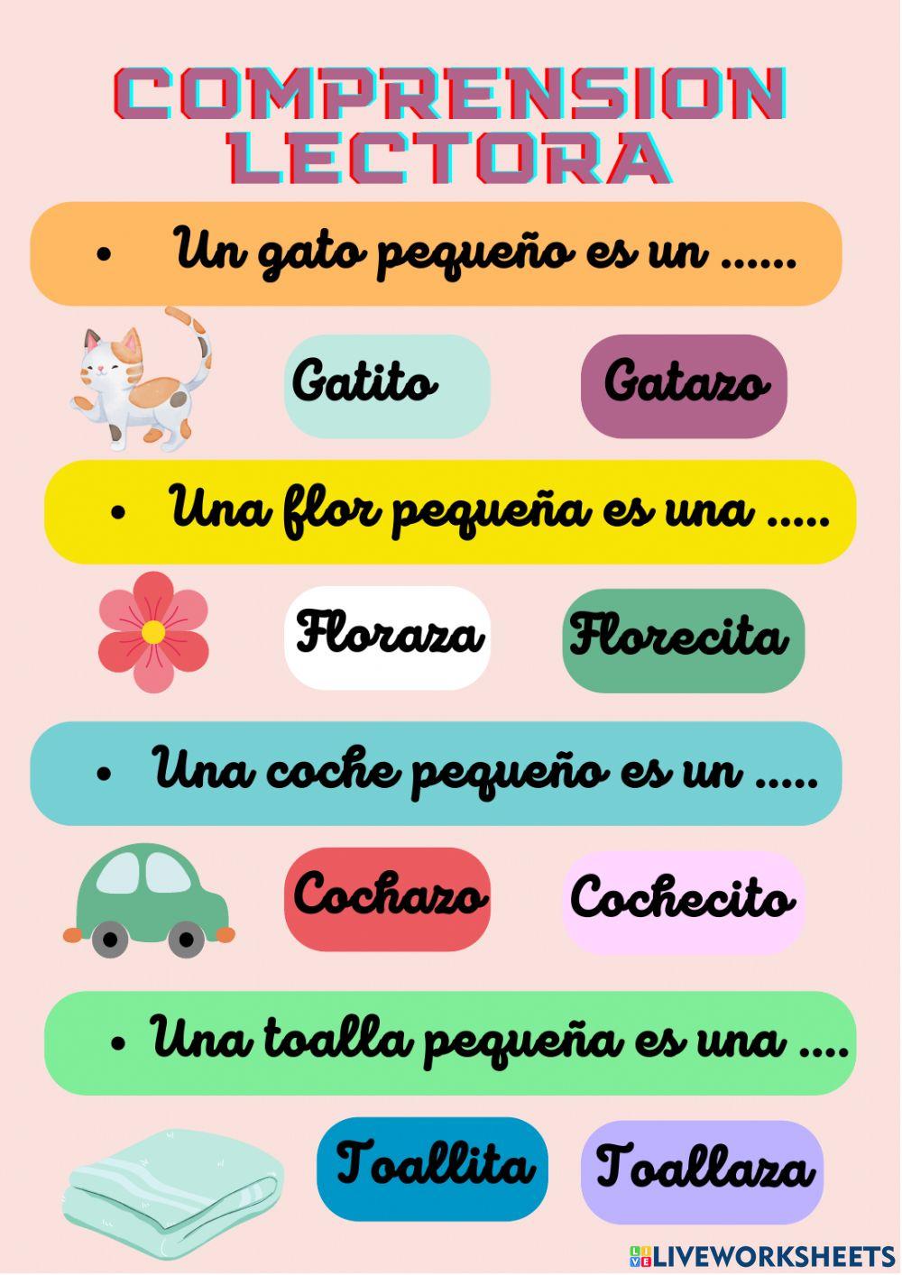 Diminutivos y un, una, unos,  unas