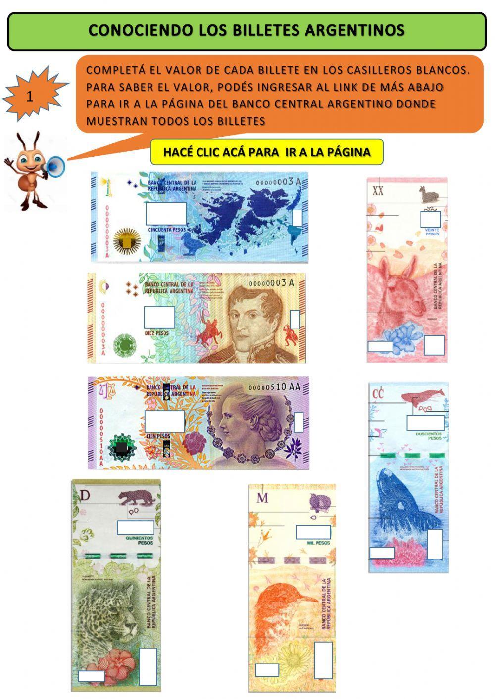 ACTIVIDAD CONOCIENDO LOS BILLETES - PARTE 1