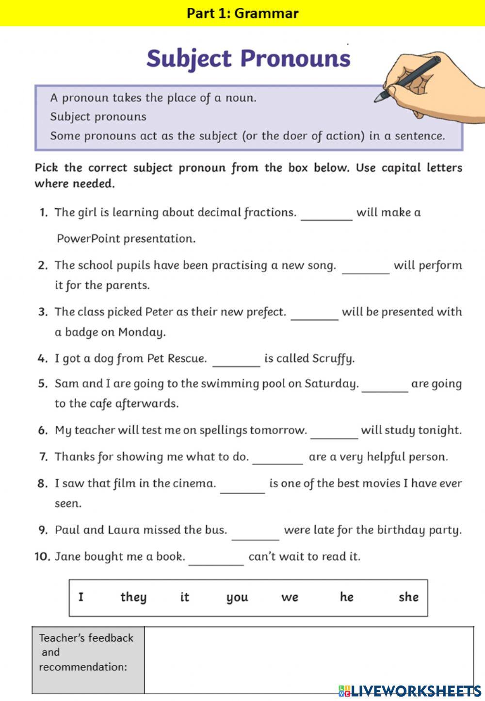 Subject pronouns