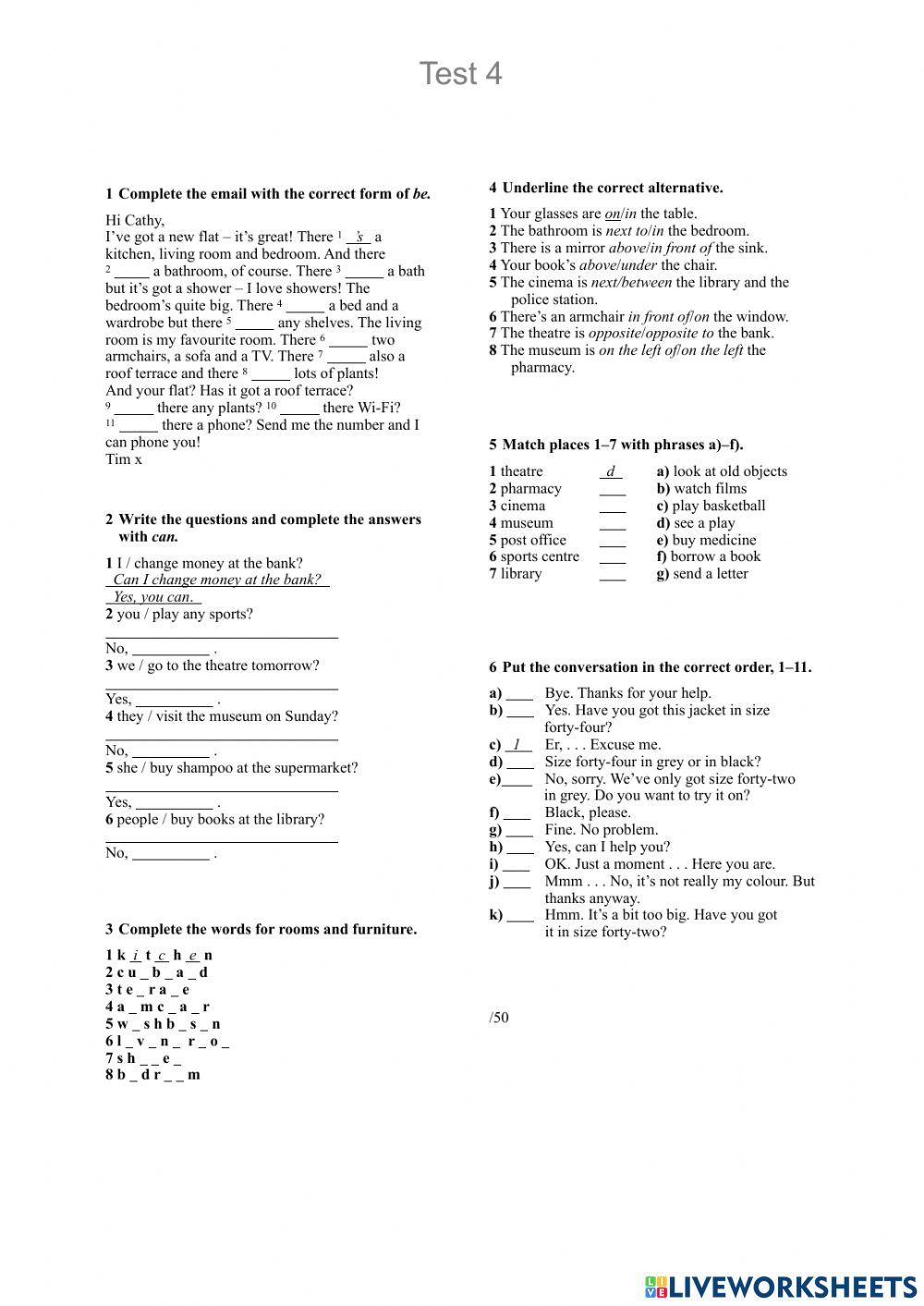 English online exercise for 5 | Live Worksheets