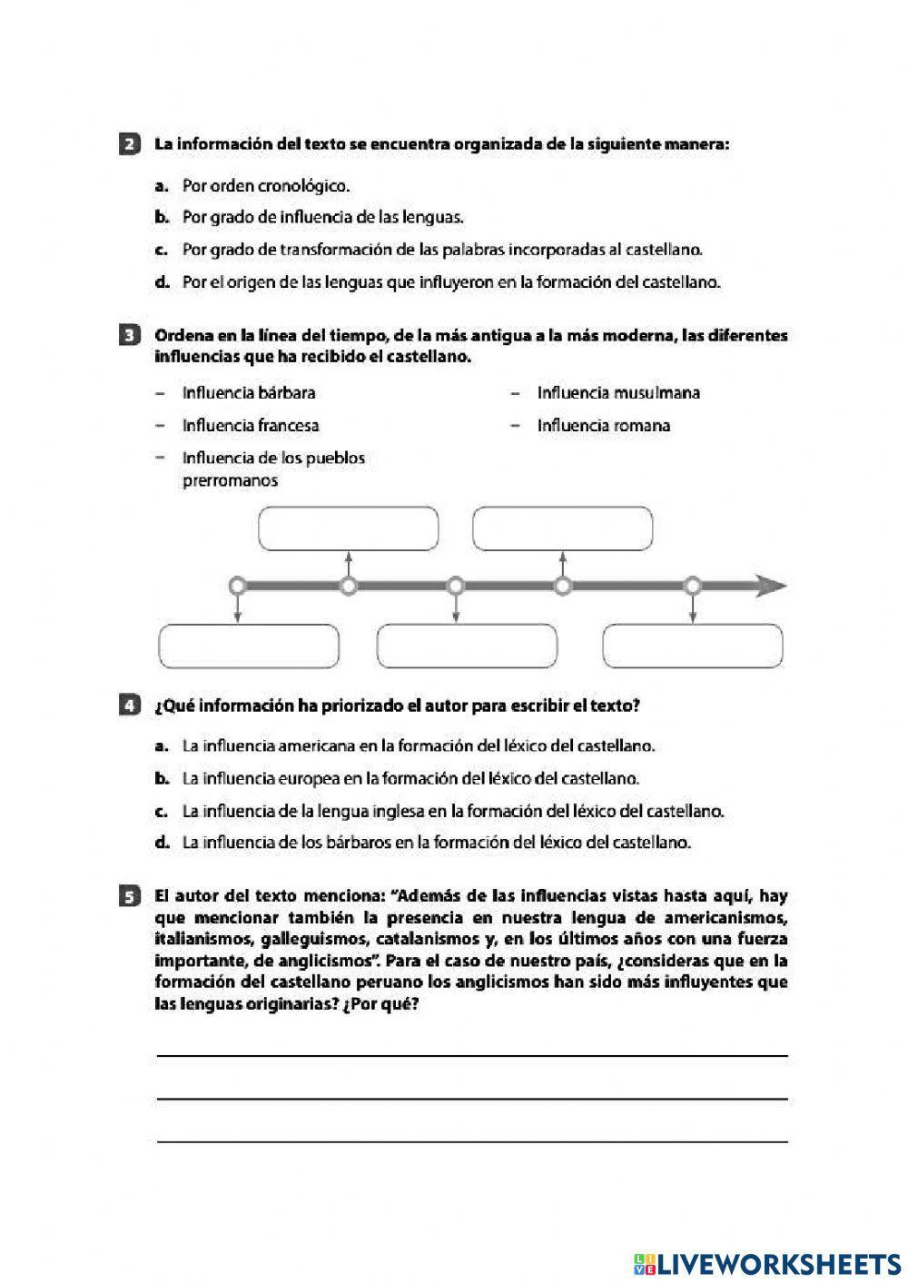 Leemos el texto expositivo -Origen del léxico español-