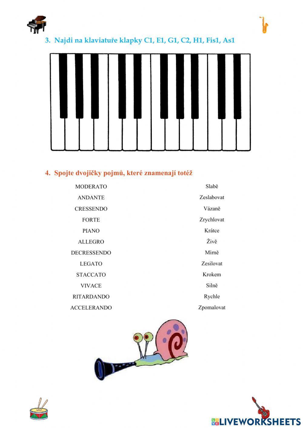 Pracovní list - Základy hudební nauky