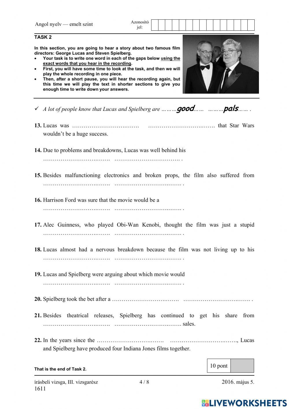 Érettségi 2016 május Hallásértés