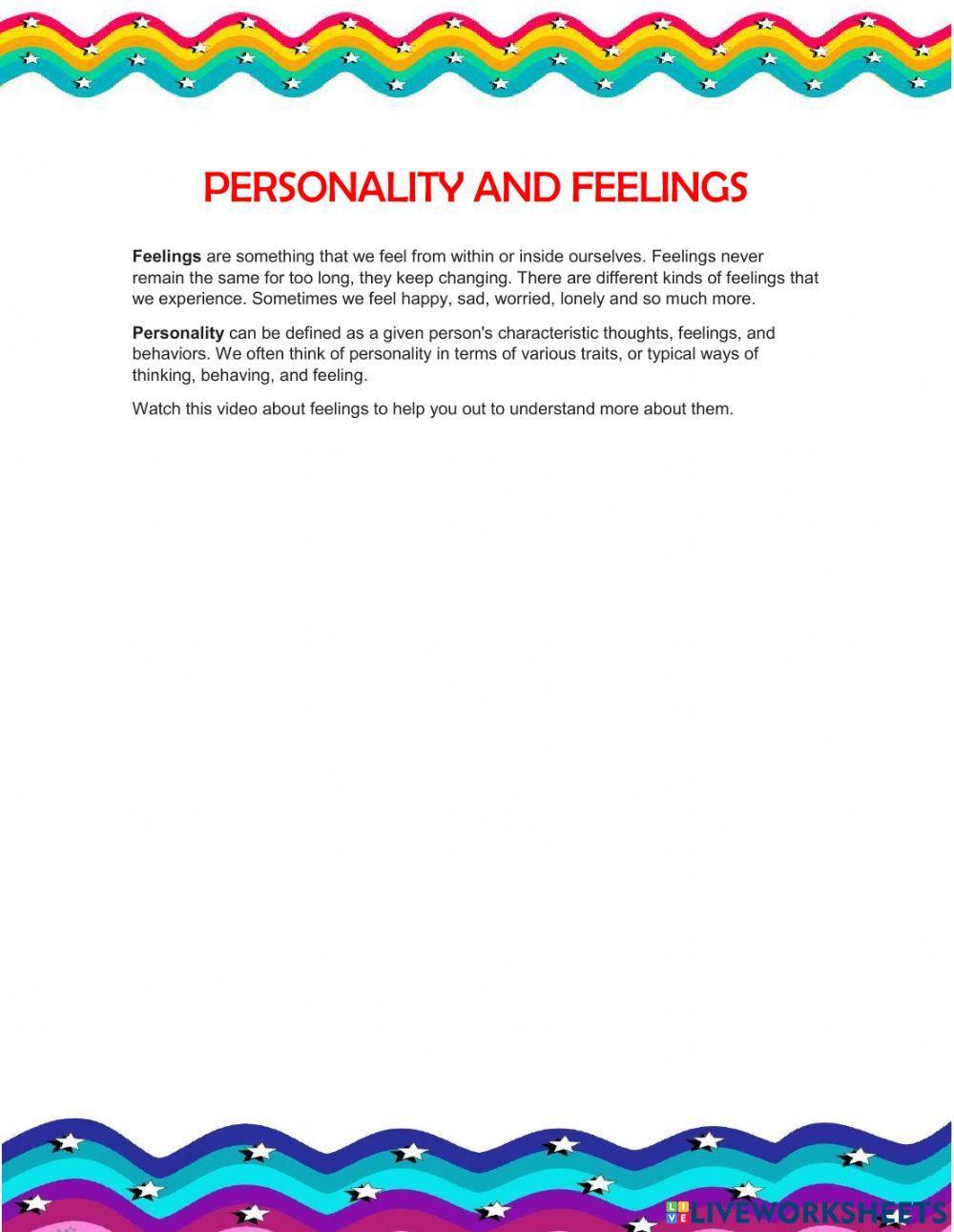 Feelings and emotions