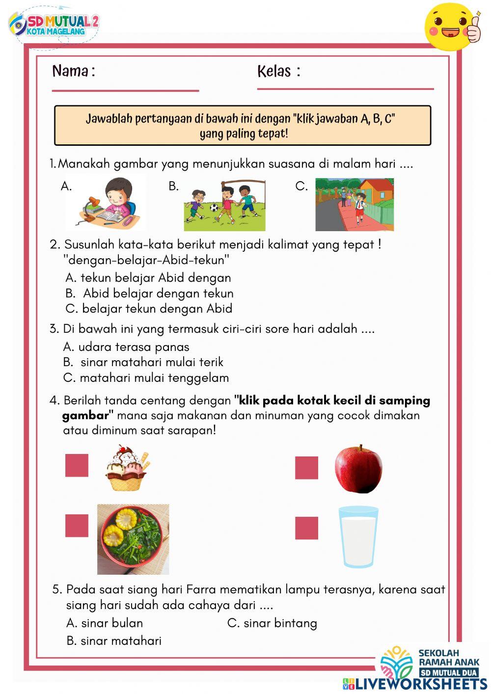 Suasana pagi, siang, sore, dan malam