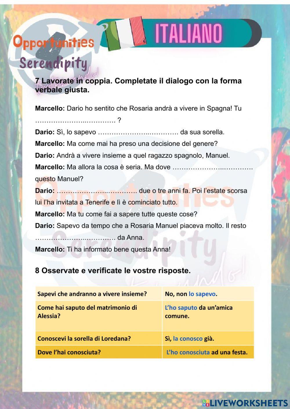 Progetto italiano, clase 15