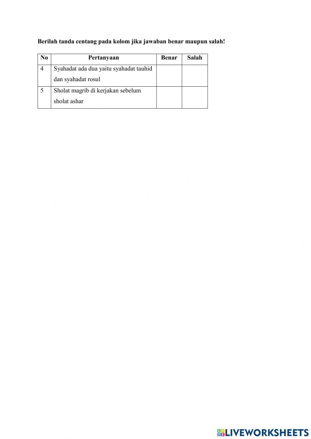 Latihan penilaian harian 1 fikih