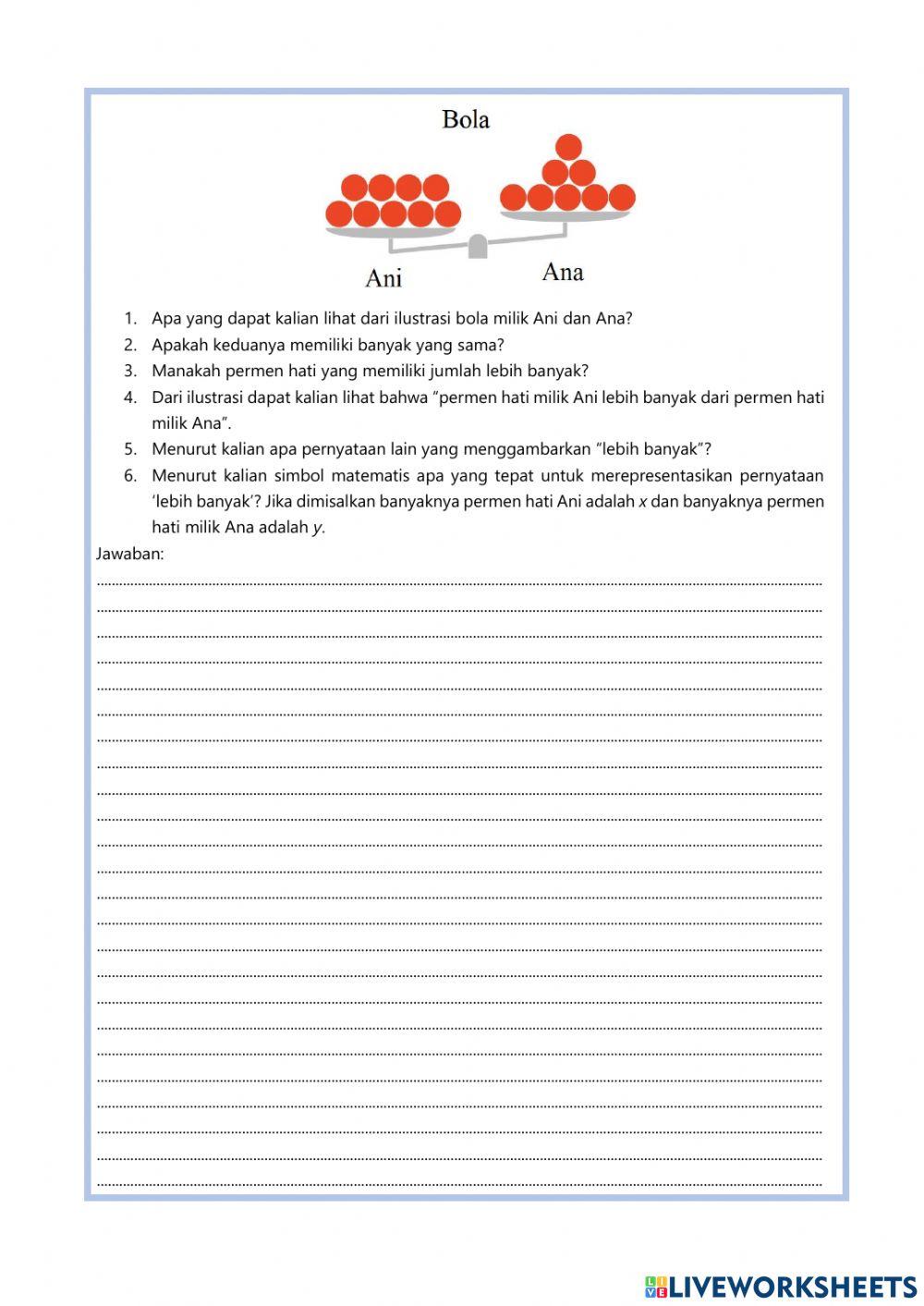 Mendeskripsikan Konsep Pertidaksamaan