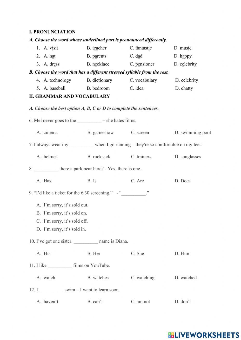 Preparation for Midterm test