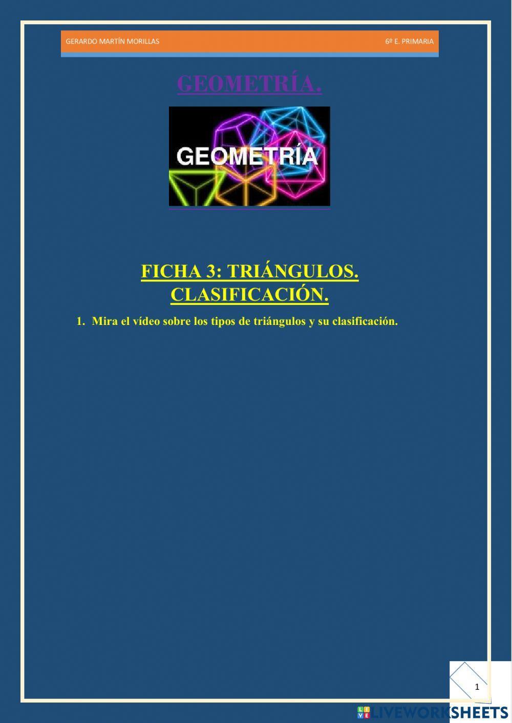 Geometría. Ficha 3. 6º. Geometría. Ficha 3. 6º.