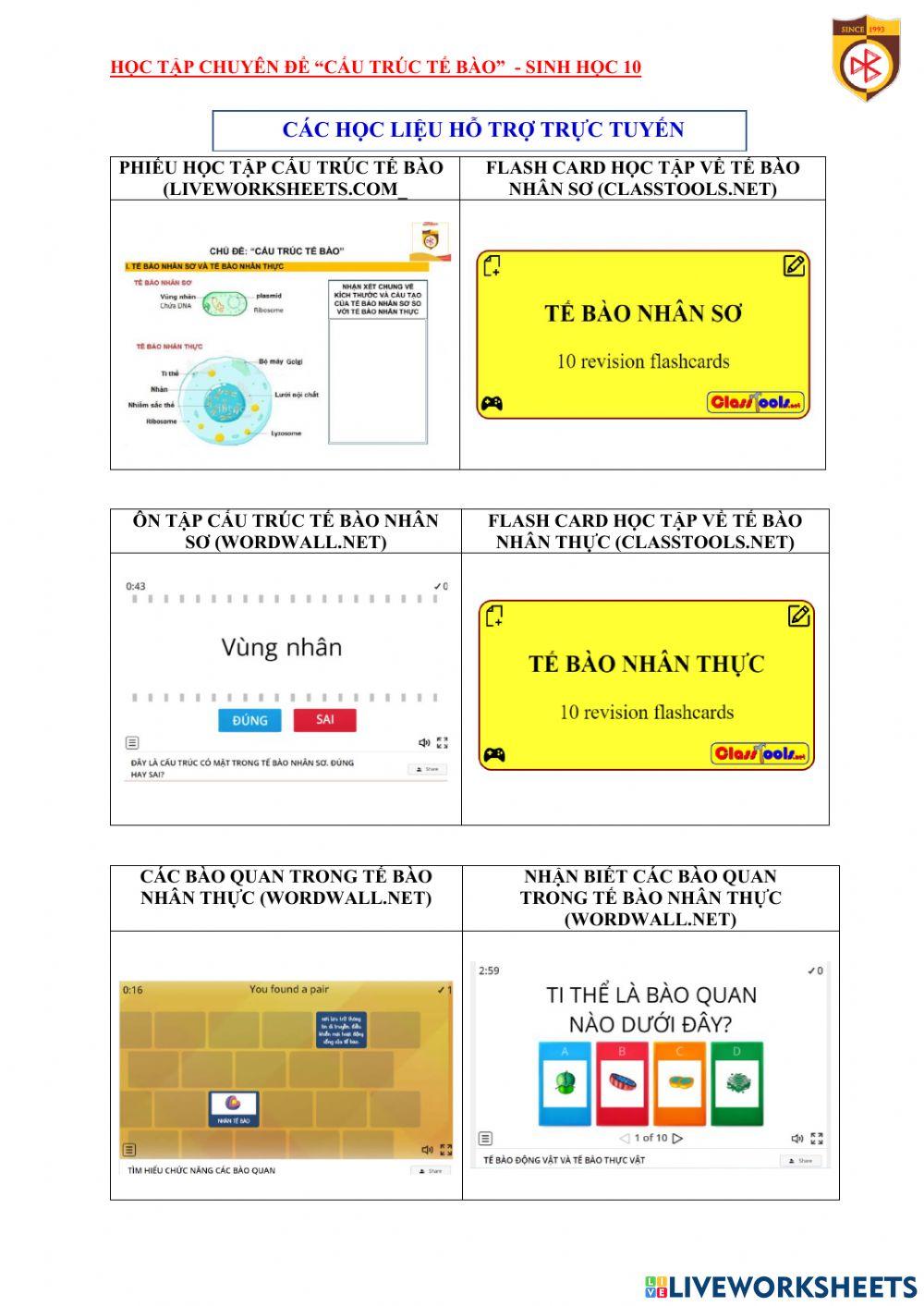 Phiếu học tập. trò chơi