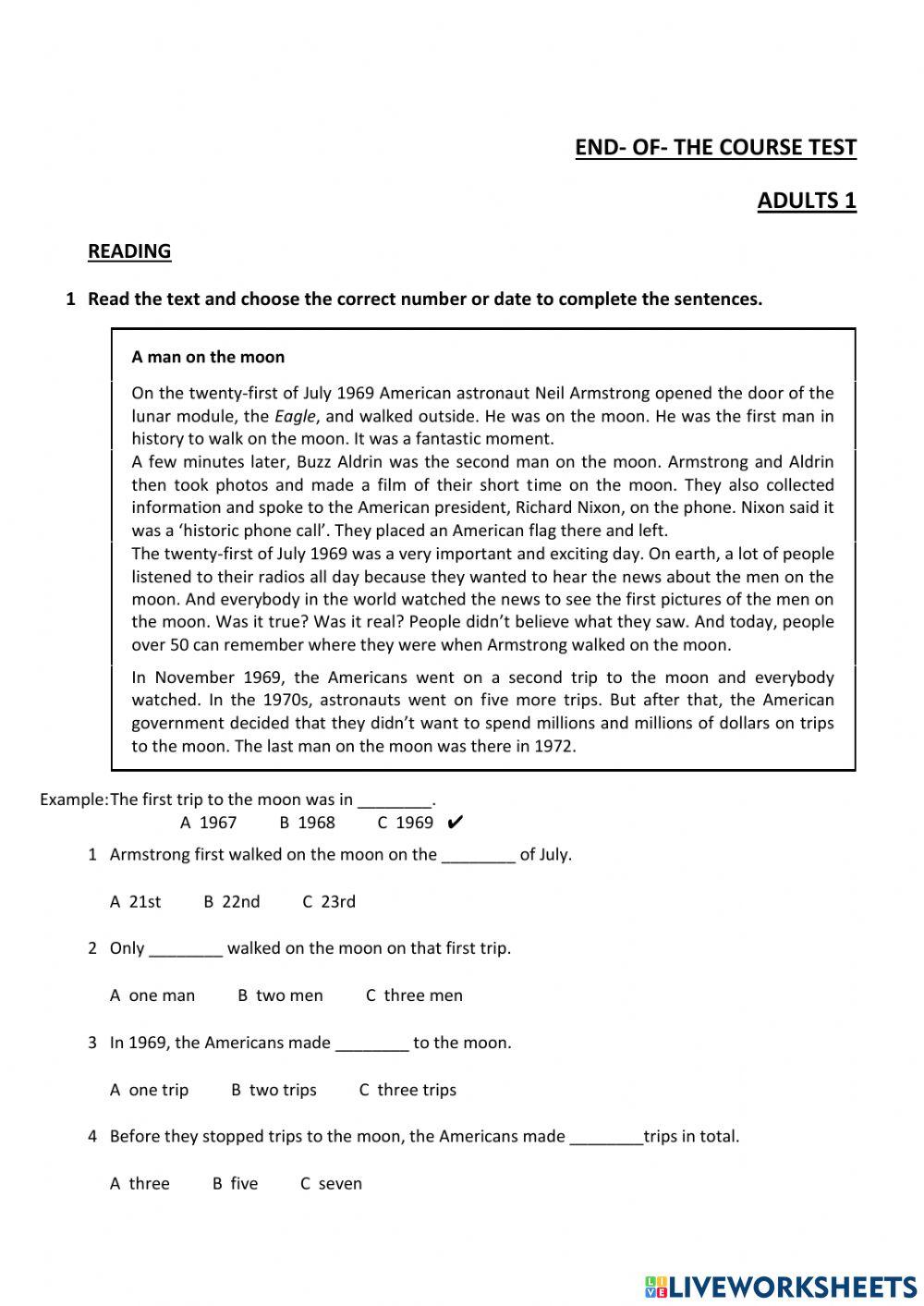 FINAL EXAM- ADULTS 1- ADRIANA