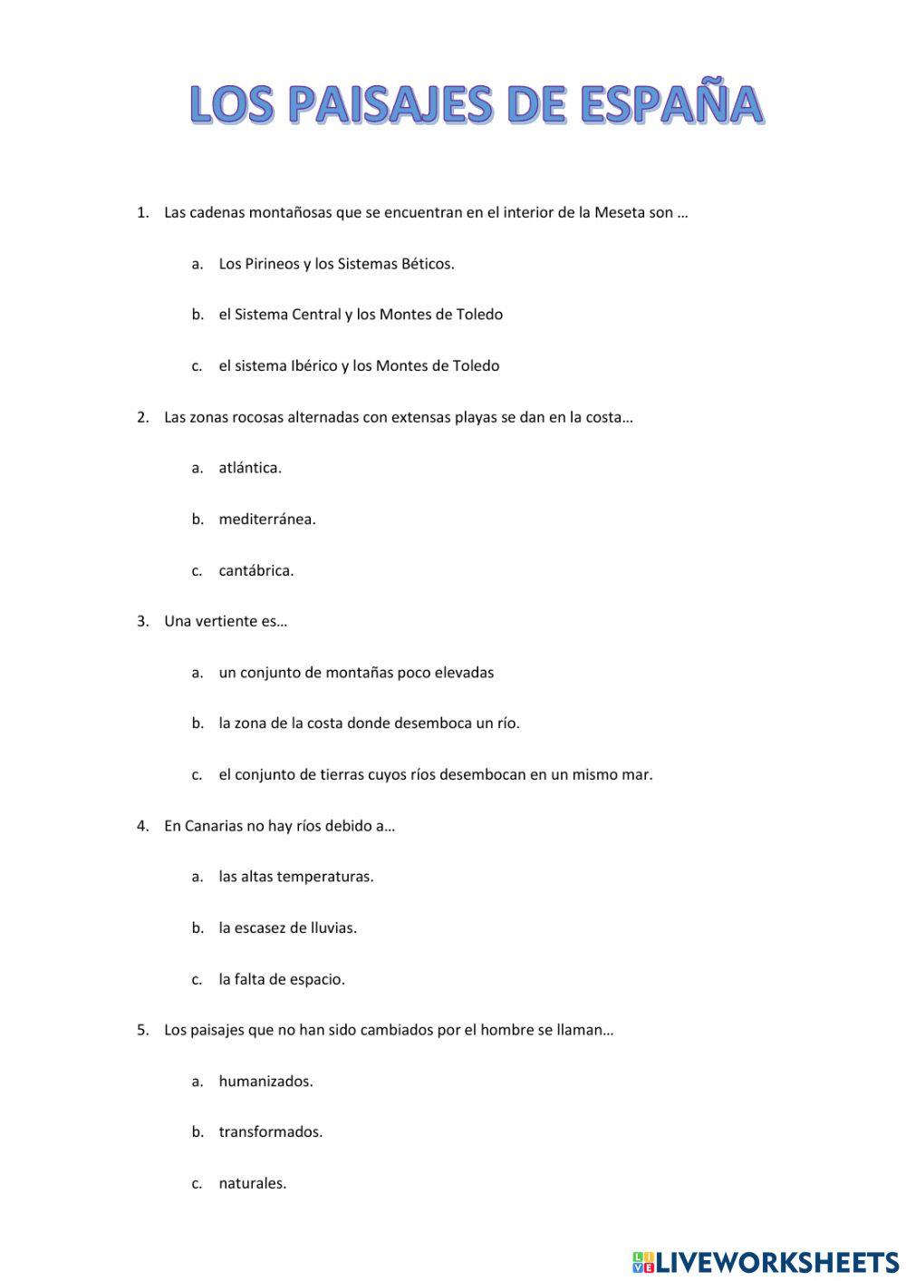 Los paisajes de España