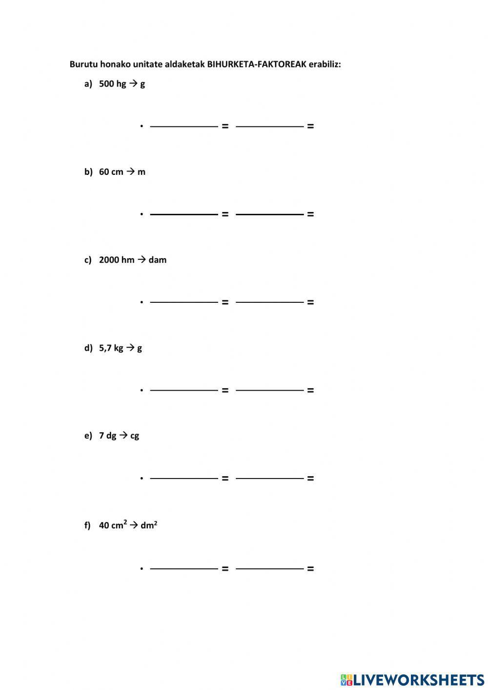 UNITATE ALDAKETAK BIHURKETA FAKTOREEKIN 1