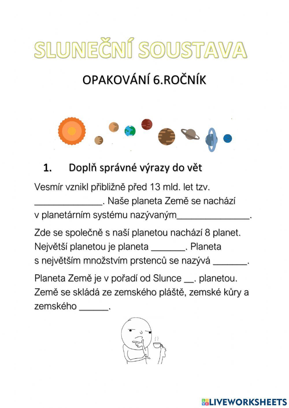 Sluneční soustava opakování