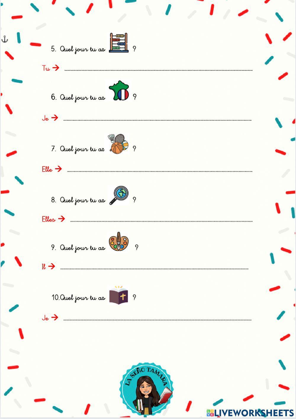 Les matières scolaires