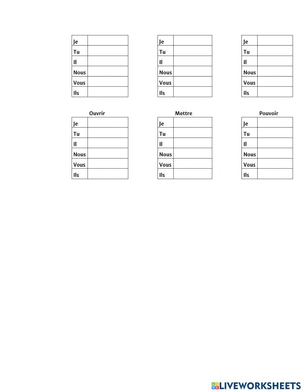Conjugaison de verbes