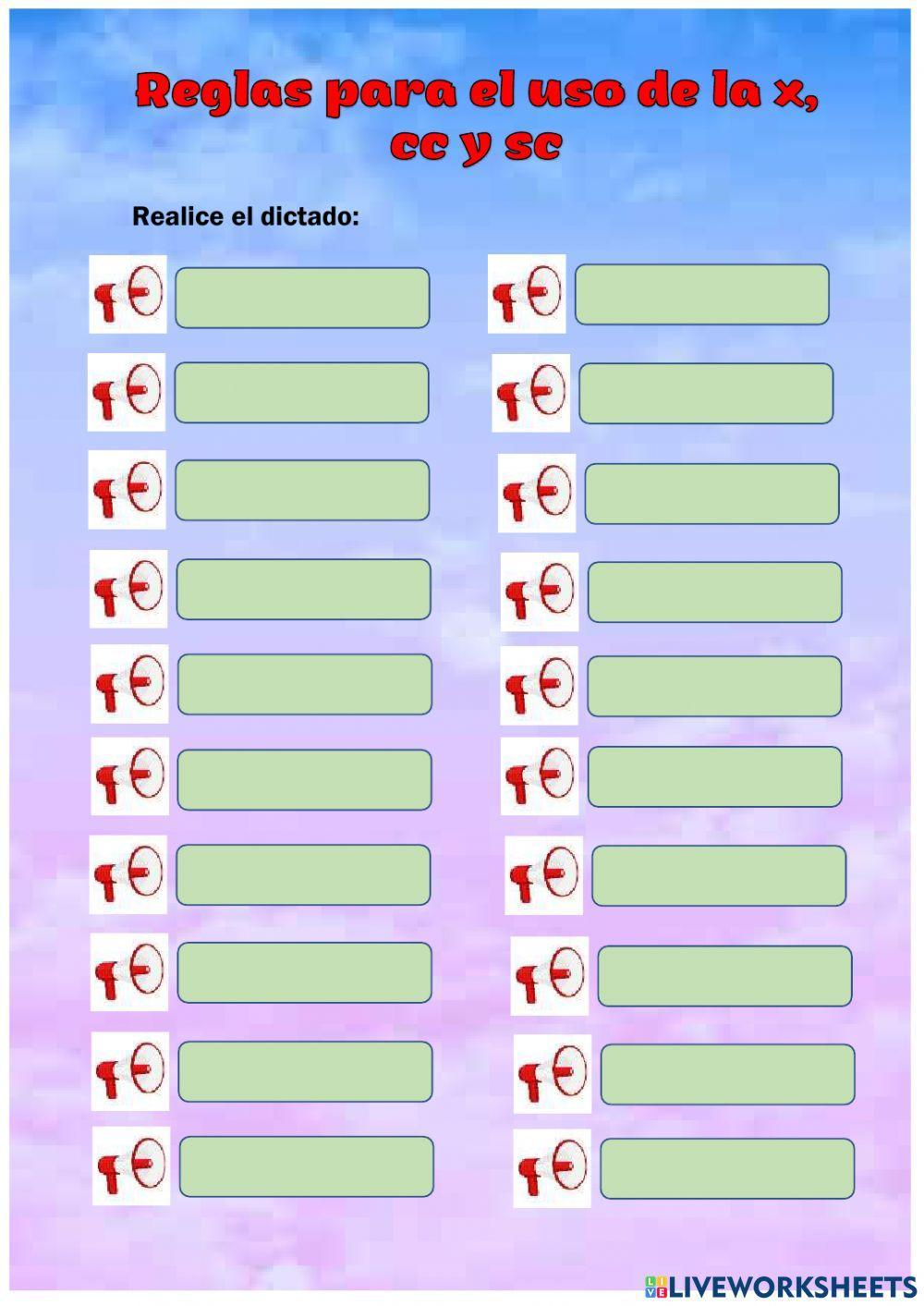Uso de la x, cc, sc