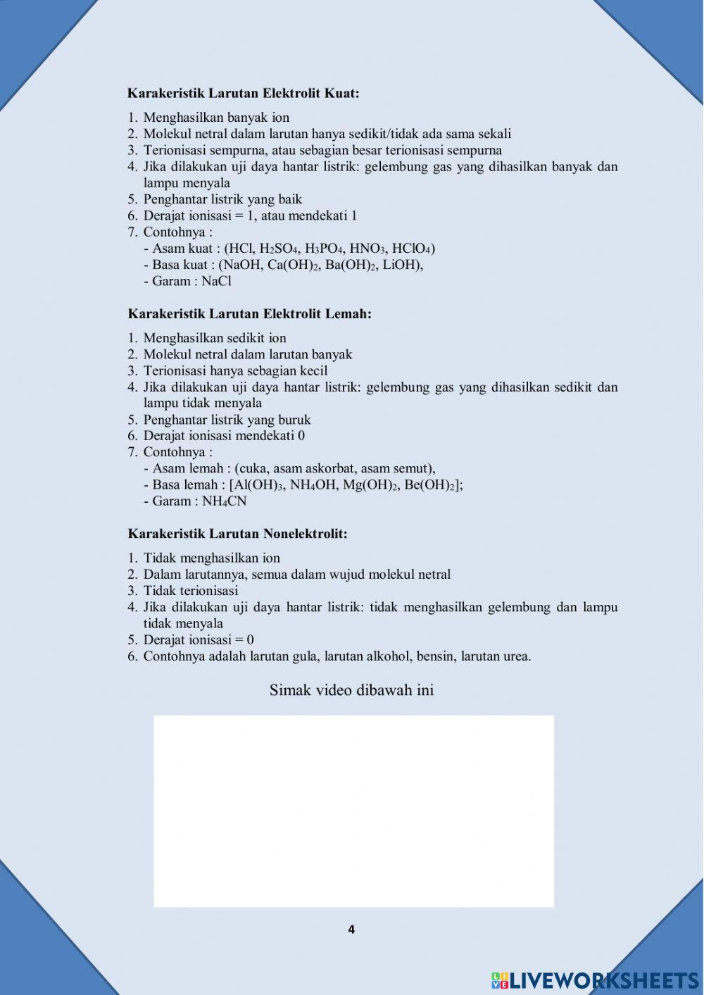 Larutan elektrolit dan nonelektrolit