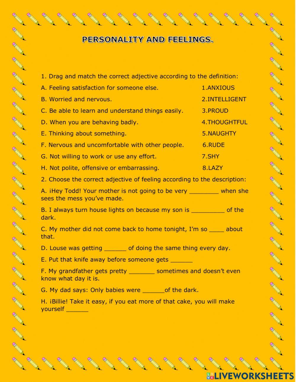 Personality and feelings