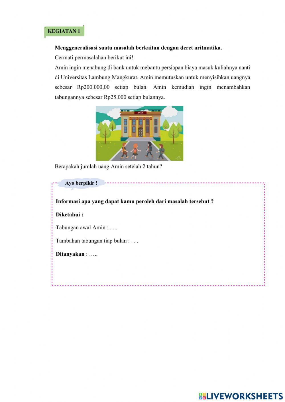 Lkpd Deret Aritmatika