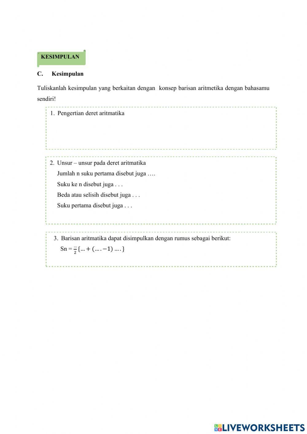 Lkpd Deret Aritmatika