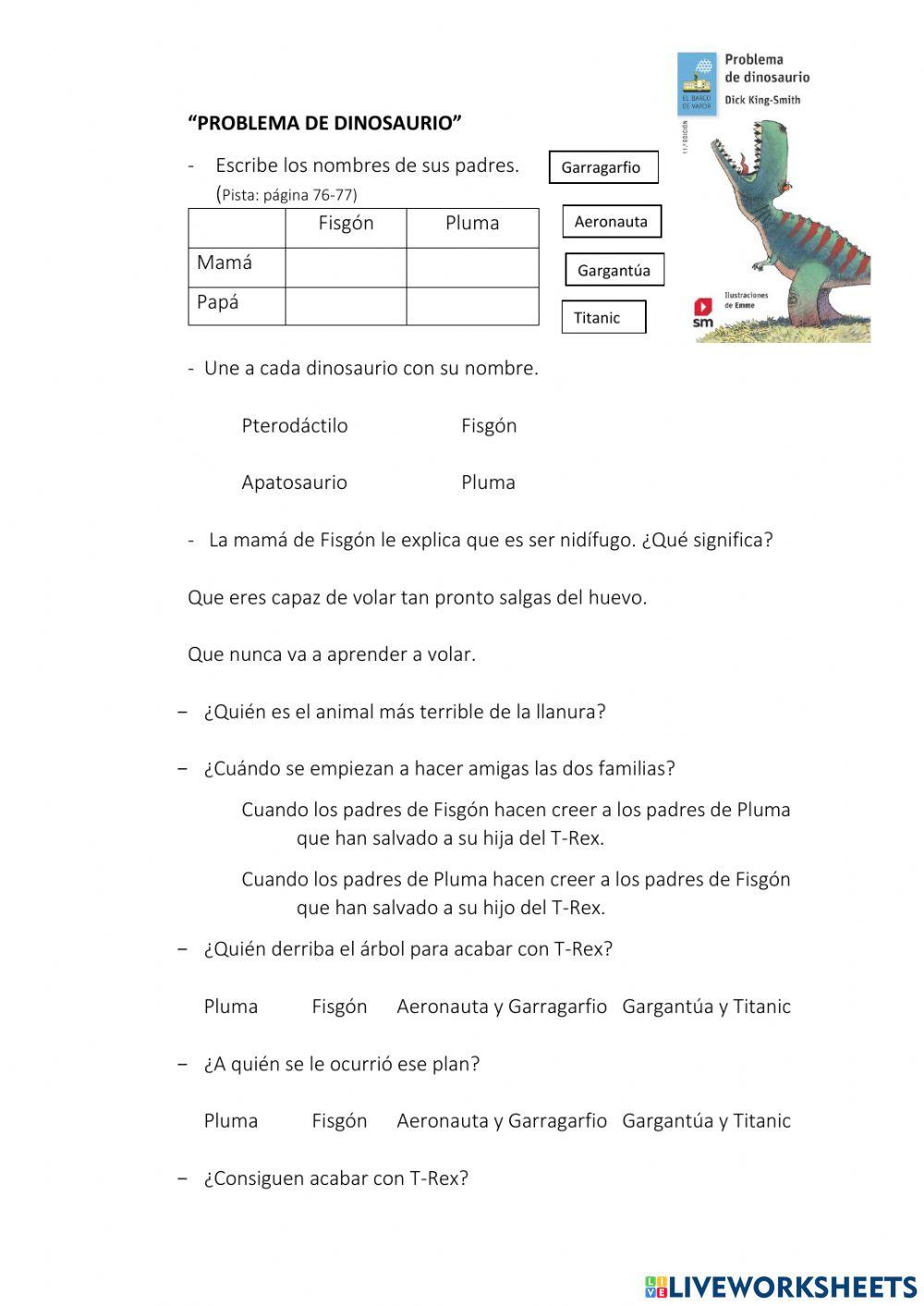 Problema de dinosaurio