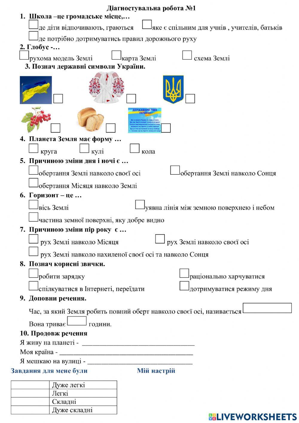 Діагностувальна робота №1 ЯДС