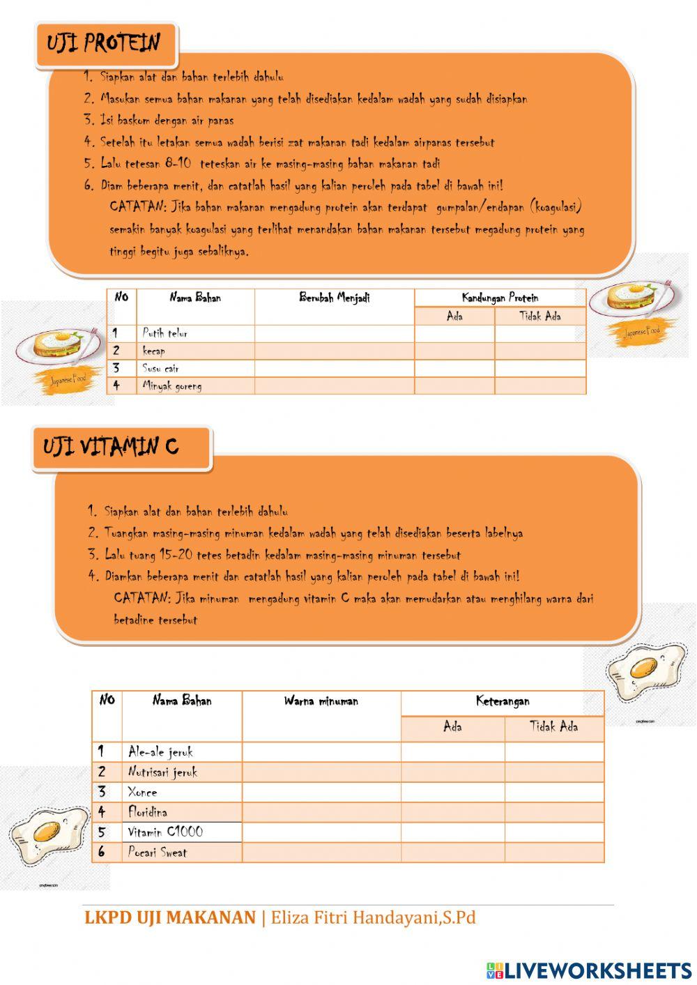 Lkpd uji bahan makanan